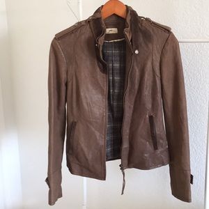 June brown leather jacket